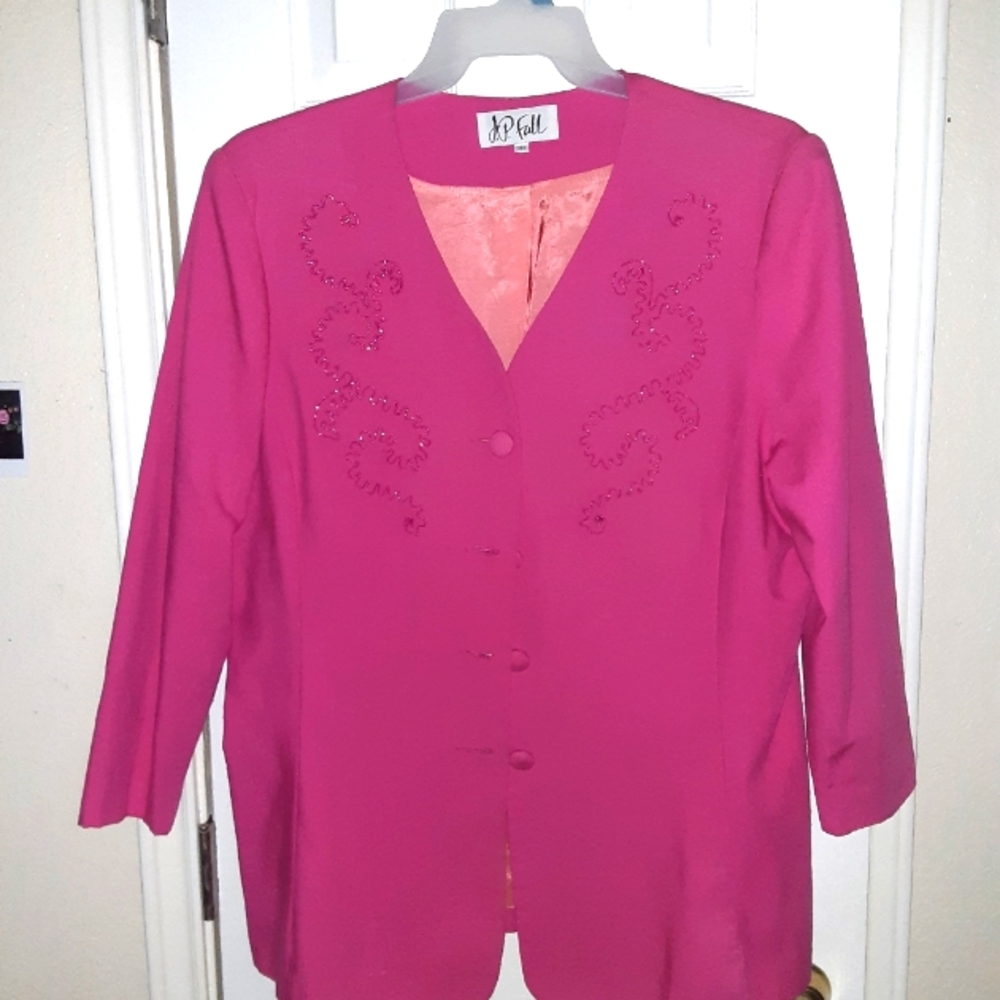 Elegant design hot pink Dinner Jacket size 18